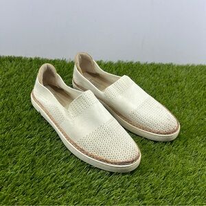 UGG Shoes Womens 8 Sammy Casual Comfort Slip On Chelsea Loafer White Fabric